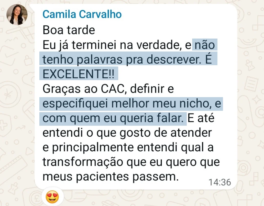 depoimento camila CAC