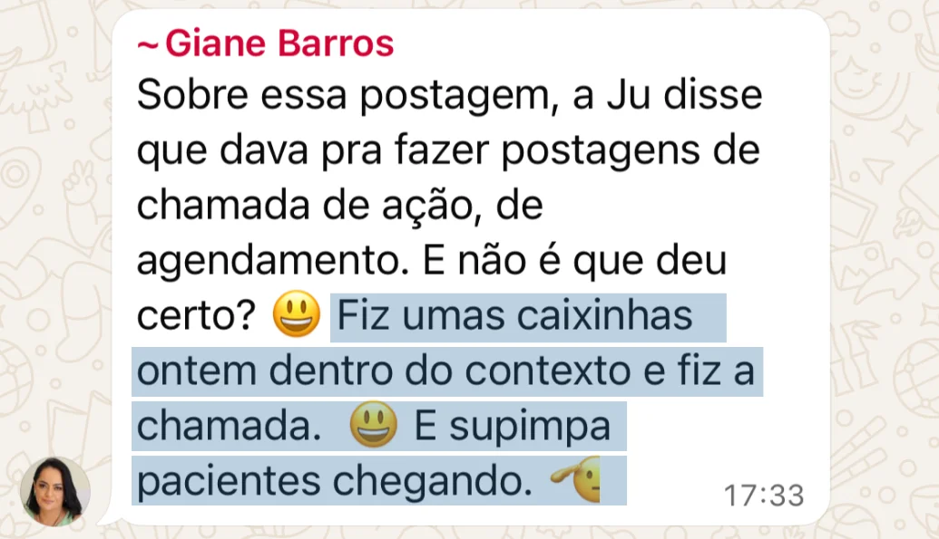 depoimento giane CAC