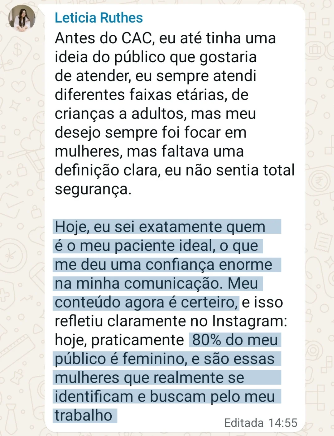 depoimento leticia CAC
