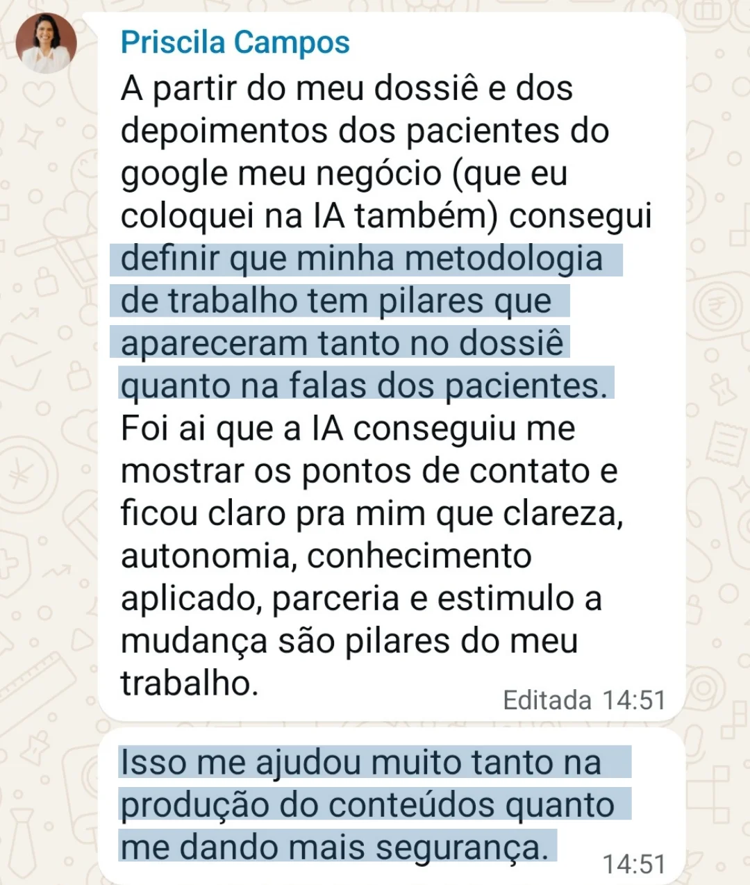 depoimento priscila CAC 2