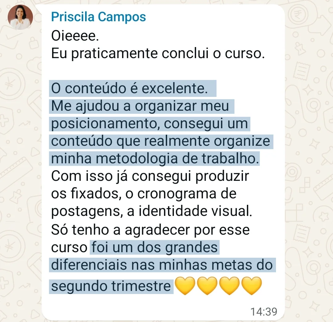 depoimento priscila CAC